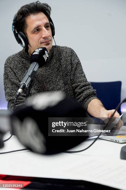 Spanish journalist Javier Gallego is seen during the recording of his program 'Carne Cruda' on January 21, 2020 in Madrid, Spain.