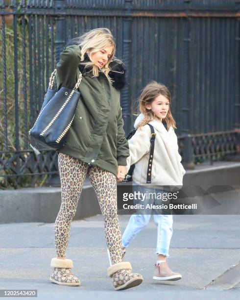 Sienna Miller and Marlowe Sturridge are seen in West Village on January 28, 2020 in New York City.