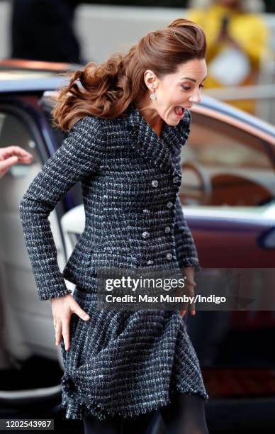 Catherine, Duchess of Cambridge arrives to join a workshop run by the National Portrait Gallery's Hospital Programme at Evelina Children's Hospital...