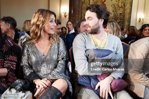 Elena Tablada and Javier Ungria attend the Tette by Odette fashion show during the Mercedes Benz Fashion Week Autumn/Winter 2020-2021 at the...