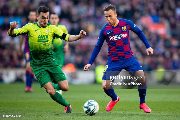 Arthur Melo from Brasil of FC Barcelona during La Liga Santander match between FC Barcelona and SD Eibar at Camp Nou Stadium on February 22, 2020 in...