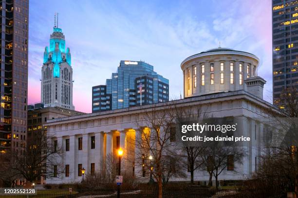 sunrise, ohio statehouse, columbus, ohio, america - columbus ohio statehouse stock pictures, royalty-free photos & images