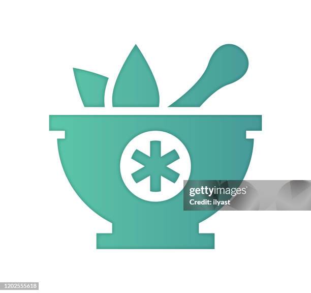 alternative medicine gradient color & papercut style icon design - chamomile stock illustrations