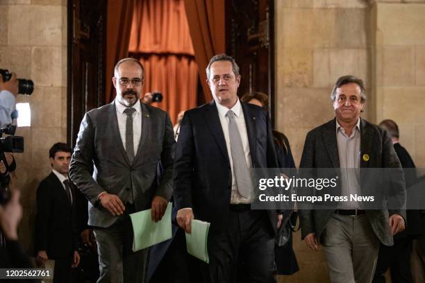The counselor of Interior of Cataluña, Miquel Buch; the former counselor of Interior and prisoner of the 'Proces', Joaquim Forn; and the president of...