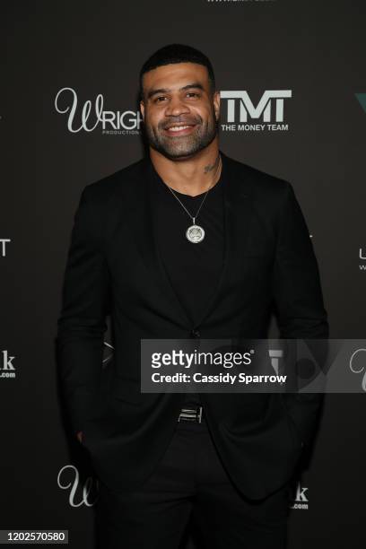 Shawne Merriman attends Floyd Mayweather's 43rd Birthday Celebration at Sunset Eden on February 21, 2020 in Los Angeles, California.