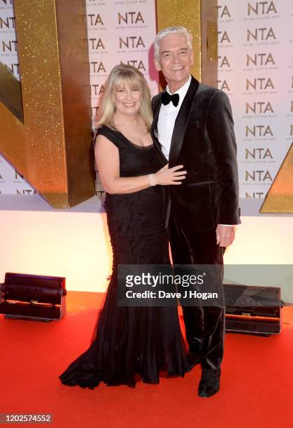 Stephanie Lowe and Phillip Schofield attend the National Television Awards 2020 at The O2 Arena on January 28, 2020 in London, England.