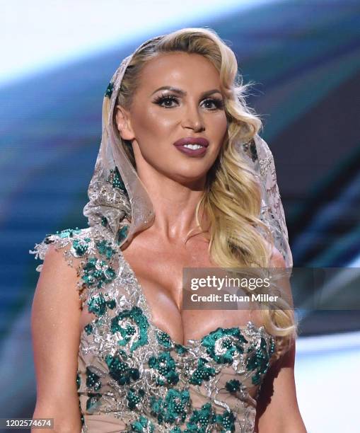 Adult film actress Nikki Benz hosts the 2020 Adult Video News Awards at The Joint inside the Hard Rock Hotel & Casino on January 25, 2020 in Las...