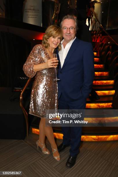 Presenter Penny Smith and Neil Pearson pictured tonight at the Costa Book Awards at Quaglino’s on January 28, 2020 in London, England.