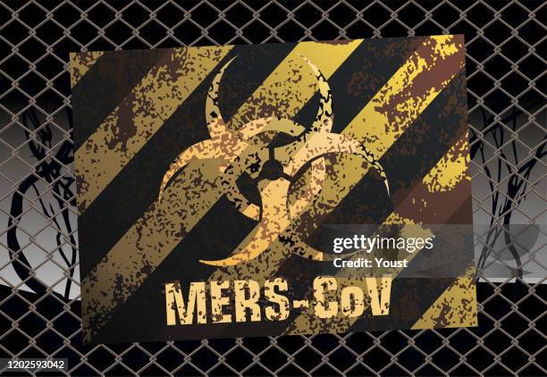 mers cov coronavirus biohazard danger sign - staphylococcus aureus stock illustrations