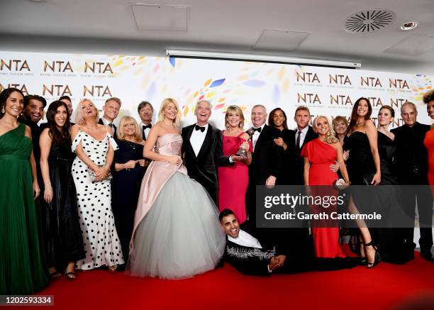 Holly Willoughby, Phillip Schofield, Dr Ranj Singh, Ruth Langsford, Eamonn Holmes, Rochelle Humes, Lisa Snowdon and the cast of "This Morning", pose...