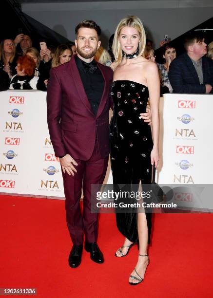 Joel Dommett and Hannah Cooper attend the National Television Awards 2020 at The O2 Arena on January 28, 2020 in London, England.