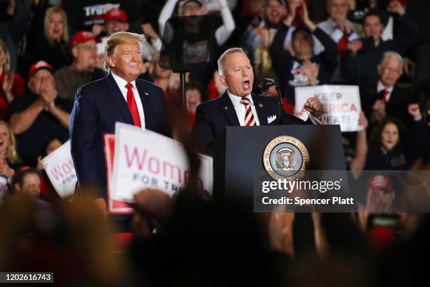 Congressman Jeff Van Drew joins President Donald Trump at an evening “Keep America Great Rally” at the Wildwood Convention Center on January 28, 2020...