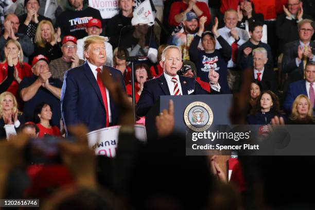 Congressman Jeff Van Drew joins President Donald Trump at an evening “Keep America Great Rally” at the Wildwood Convention Center on January 28, 2020...