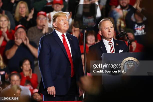 Congressman Jeff Van Drew joins President Donald Trump at an evening “Keep America Great Rally” at the Wildwood Convention Center on January 28, 2020...