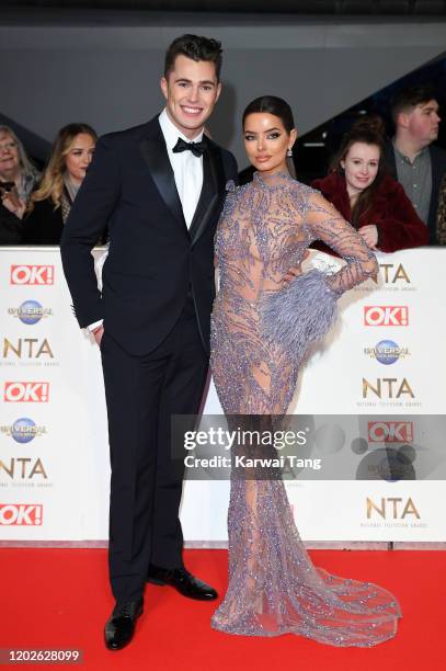 Curtis Pritchard and Maura Higgins attend the National Television Awards 2020 at The O2 Arena on January 28, 2020 in London, England.