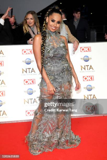 Amber Gill attends the National Television Awards 2020 at The O2 Arena on January 28, 2020 in London, England.