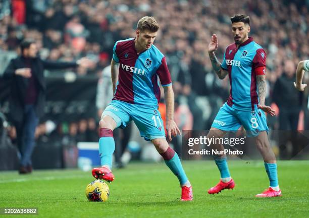 Alexander Sörloth of Trabzonspor during Besiktas against Trabzonspor on Vodafone Park, Istanbul, Turkey on February 22, 2020.