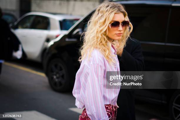 People at Street Style At Etro Fashion Show: February 21 - Milan Fashion Week Fall/Winter 2020-2021 21 February 2020, Milan, Italy