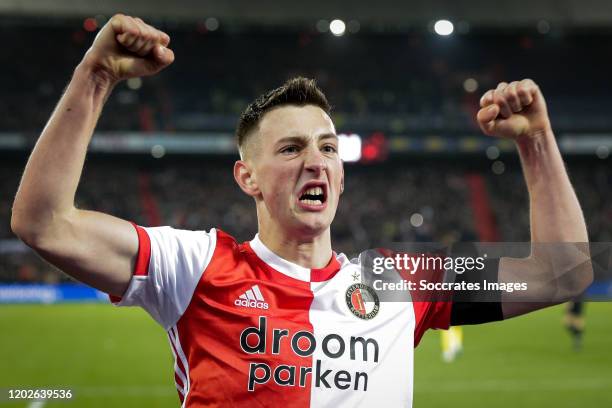 Robert Bozenik of Feyenoord, celebrates his goal the 2-1 during the Dutch Eredivisie match between Feyenoord v Fortuna Sittard at the Stadium...