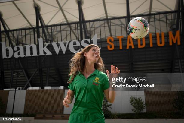 Matilda Elise Kellond-Knight is pictured during an Australia Matildas media opportunity at Bankwest Stadium on January 29, 2020 in Sydney, Australia.