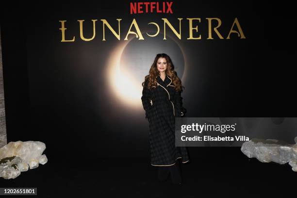 Giulia Elettra Gorietti attends the Netflix's "Luna Nera" Premiere photocall on January 28, 2020 at Horti Sallustiani in Rome, Italy.