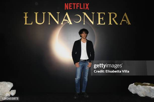 Giorgio Belli attends the Netflix's "Luna Nera" Premiere photocall on January 28, 2020 at Horti Sallustiani in Rome, Italy.