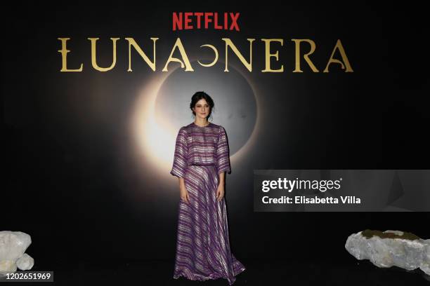 Barbara Ronchi attends the Netflix's "Luna Nera" Premiere photocall on January 28, 2020 at Horti Sallustiani in Rome, Italy.