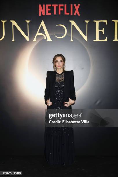 Camille Dugay attends the Netflix's "Luna Nera" Premiere photocall on January 28, 2020 at Horti Sallustiani in Rome, Italy.