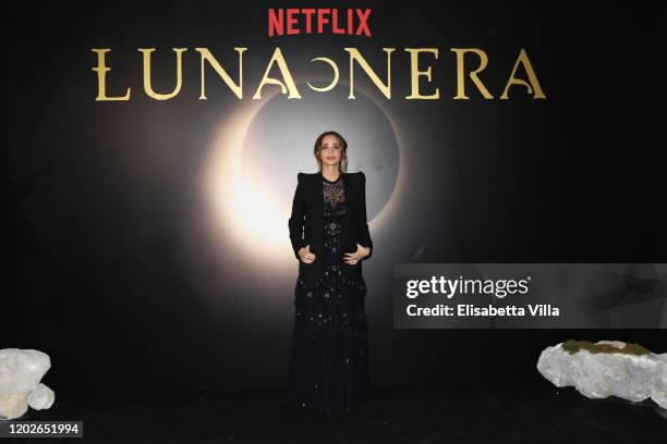 Camille Dugay attends the Netflix's "Luna Nera" Premiere photocall on January 28, 2020 at Horti Sallustiani in Rome, Italy.