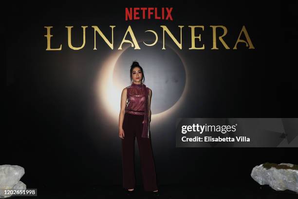 Giulia Alberoni attends the Netflix's "Luna Nera" Premiere photocall on January 28, 2020 at Horti Sallustiani in Rome, Italy.