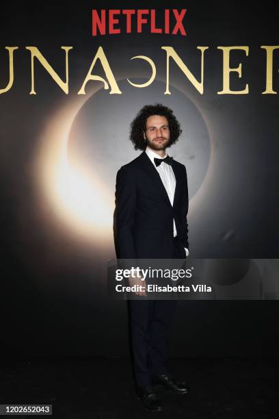 Gianmarco Vettori attends the Netflix's "Luna Nera" Premiere photocall on January 28, 2020 at Horti Sallustiani in Rome, Italy.