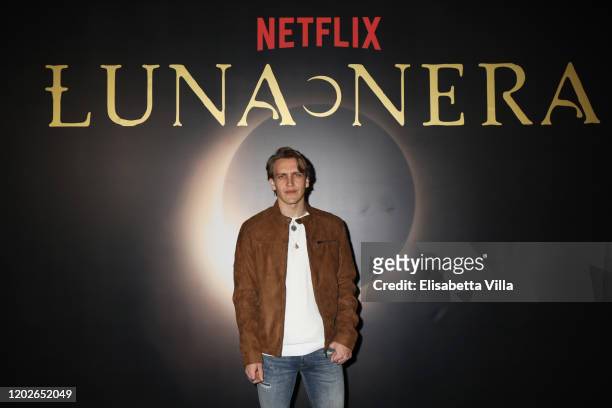 Nathan Macchioni attends the Netflix's "Luna Nera" Premiere photocall on January 28, 2020 at Horti Sallustiani in Rome, Italy.