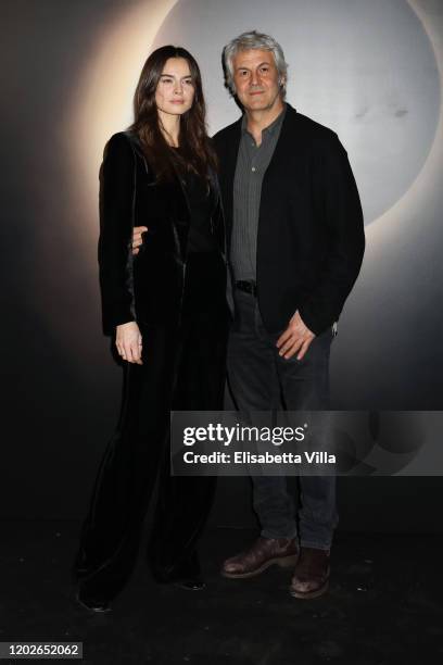 Kasia Smutniak and Domenico Procacci attend the Netflix's "Luna Nera" Premiere photocall on January 28, 2020 at Horti Sallustiani in Rome, Italy.