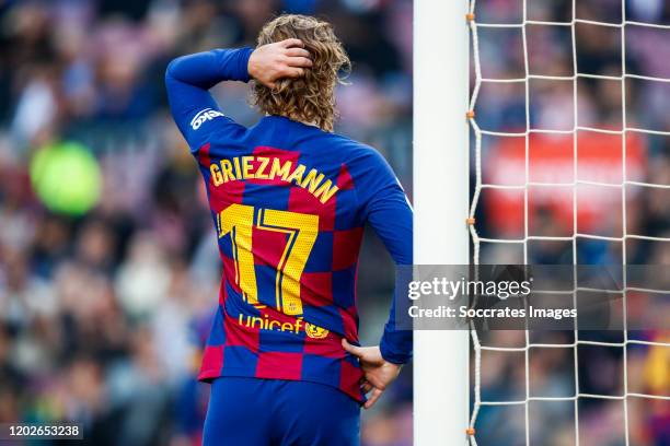 Antoine Griezmann of FC Barcelona during the La Liga Santander match between FC Barcelona v Eibar at the Camp Nou on February 22, 2020 in Barcelona...