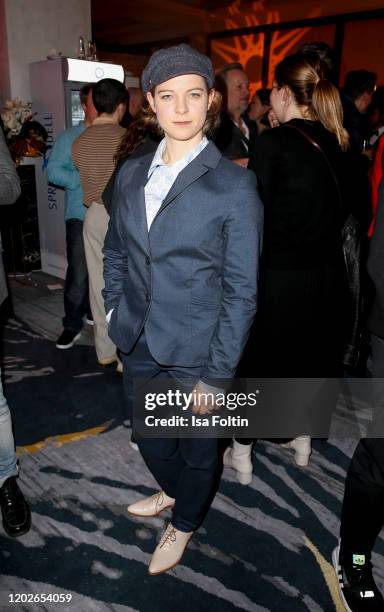 German actress Anjorka Strechel attends the Medienboard Party on the occasion of the 70th Berlinale International Film Festival at Ritz Carlton on...