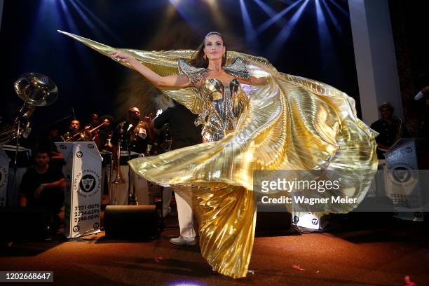 Brazilian actress Camila Queiroz, 2020 Ball Queen arrives at the annual Carnival ball held at Belmond Copacabana Palace hotel, on February 22, 2020...