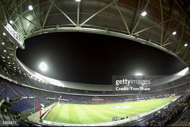 General view of the De Kuip Stadium in Rotterdam, Holland during the UEFA Champions League match between Feyenoord and Marseille. Feyenoord went on...