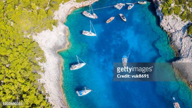stiniva beach - vis croatia stock pictures, royalty-free photos & images