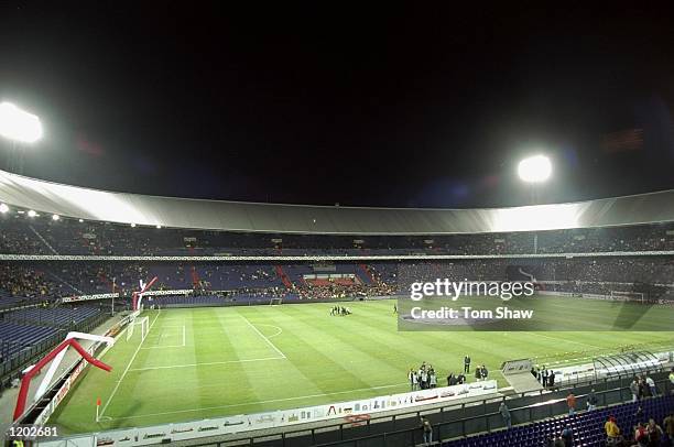 General view of the De Kuip Stadium in Rotterdam, Holland during the UEFA Champions League match between Feyenoord and Marseille. Feyenoord went on...