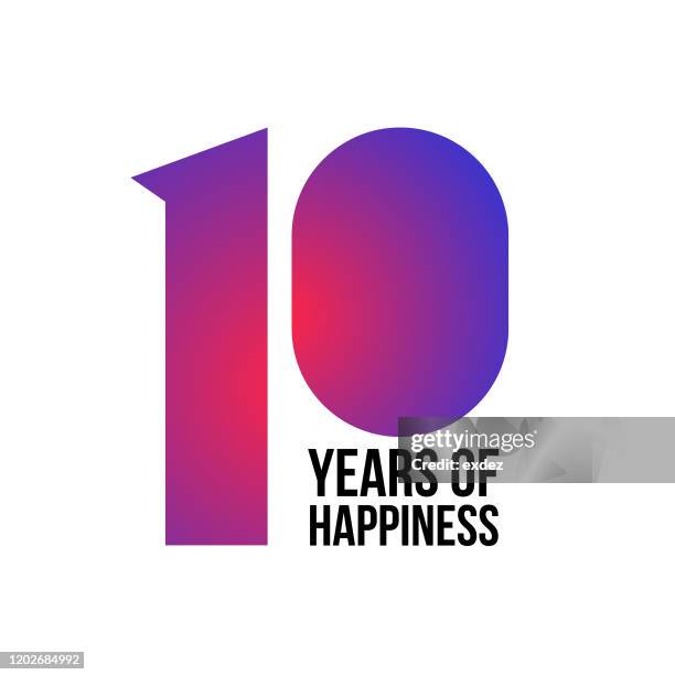 10 jahre jubiläum - 10 years stock-grafiken, -clipart, -cartoons und -symbole