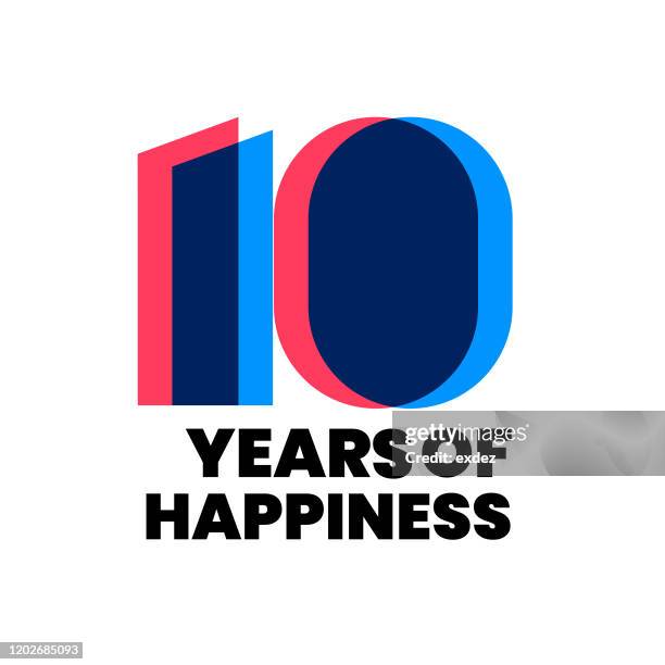 10 jahre jubiläum - 10 years stock-grafiken, -clipart, -cartoons und -symbole