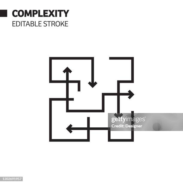 ilustraciones, imágenes clip art, dibujos animados e iconos de stock de icono de línea de complejidad, ilustración de símbolo vectorial de contorno. píxel perfecto, trazo editable. - convolution