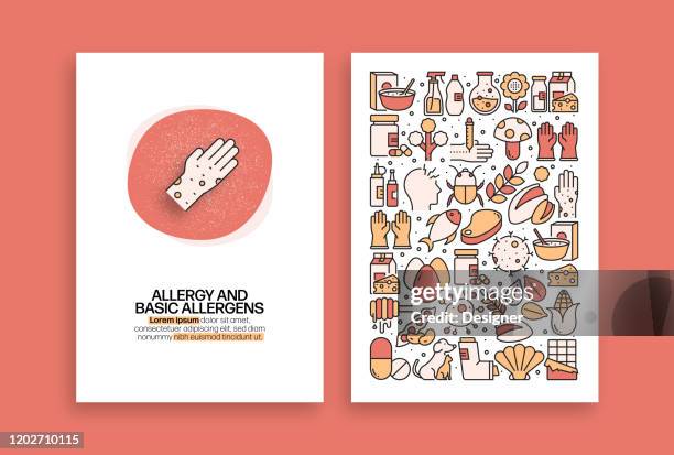 allergy and basic allergens related design. modern vector templates for brochure, cover, flyer and annual report. - milk texture stock illustrations