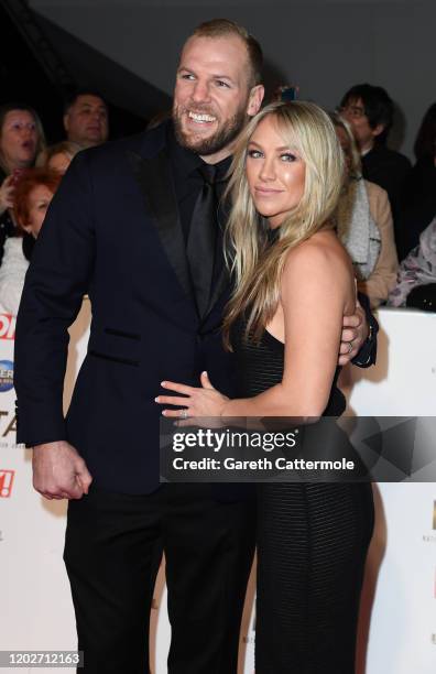 James Haskell and Chloe Madeley attends the National Television Awards 2020 at The O2 Arena on January 28, 2020 in London, England.