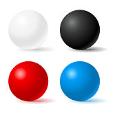 Spheres. Colored 3d geometric shapes