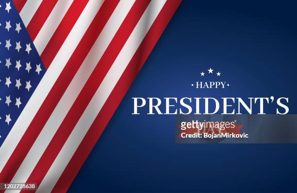 president's day card with american flag. vector - president day stock illustrations