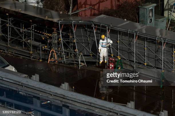 Worker is seen at Tokyo Electric Power Co.'s Fukushima Dai-ichi nuclear power plant on January 29, 2020 in Okuma, Fukushima Prefecture, Japan. Tepco...