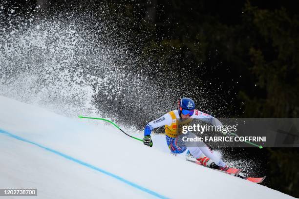 Slovakia's Petra Vlhova competes during the women's Super-G event at the FIS Alpine Ski World Cup Combined in Crans-Montana on February 23, 2020.
