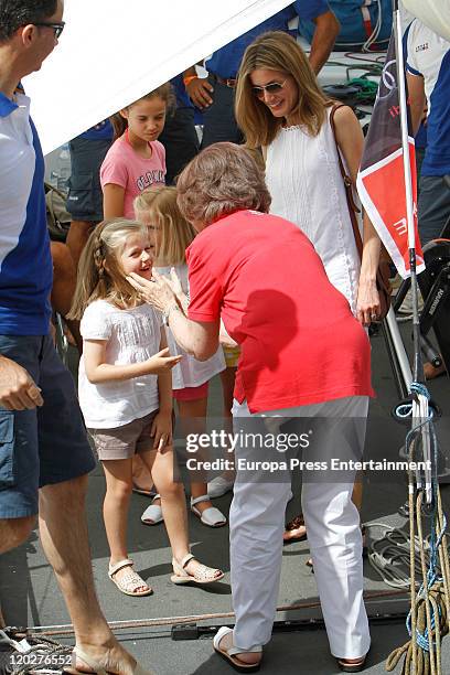 Princess Letizia of Spain , Princess Sofia , Princess Leonor , Princess Sofia , Queen Sofia and Prince Felipe of Spain attend the 30th Copa del Rey...