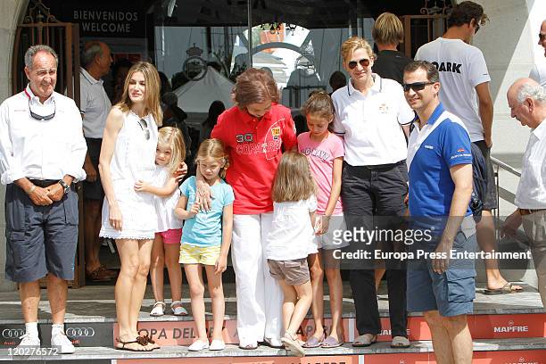 Princess Letizia of Spain , Princess Sofia , Irene Urdangarin Borbon , Queen Sofia , Princess Leonor , Victoria Federica , Princess Cristina and...